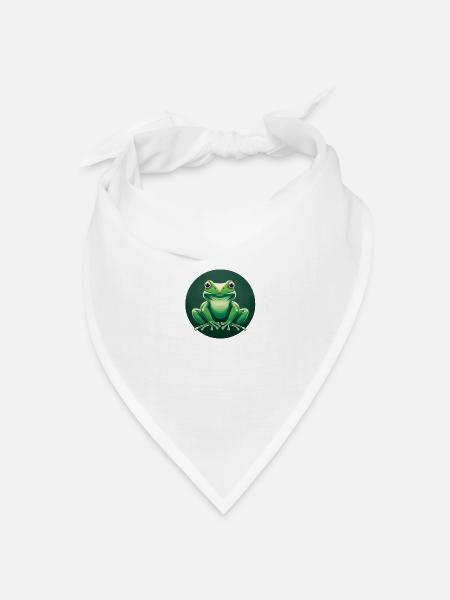 Frosch - Bandana Dreieckstuch - Weiß