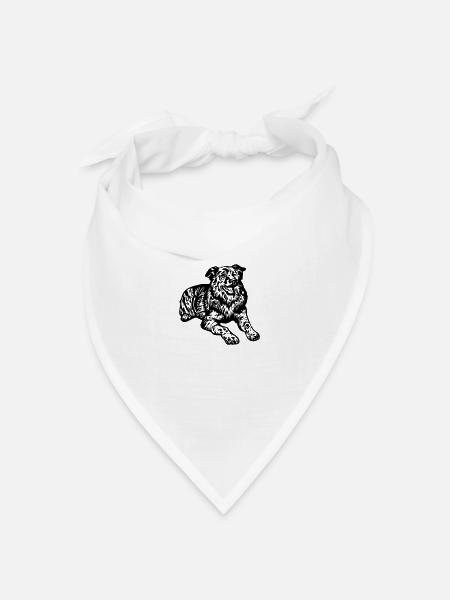 Australian Shepherd - Bandana Dreieckstuch - Weiß