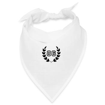 86. Geburtstags-Geschenkidee 86 Jahre - Bandana Dreieckstuch - Weiß - Vorne