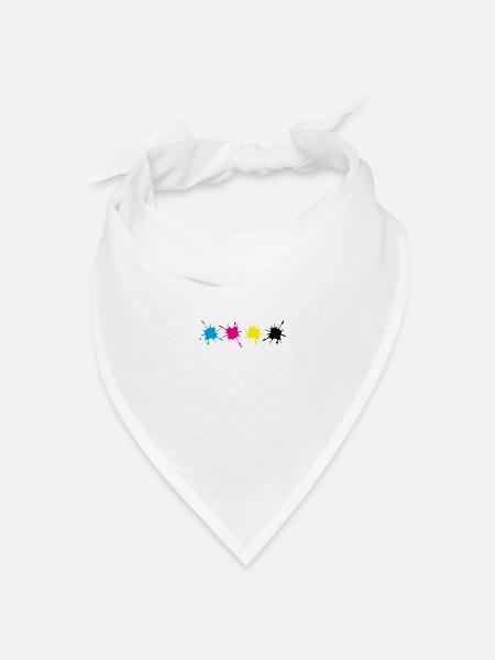 Farbkleckse - Bandana Dreieckstuch - Weiß