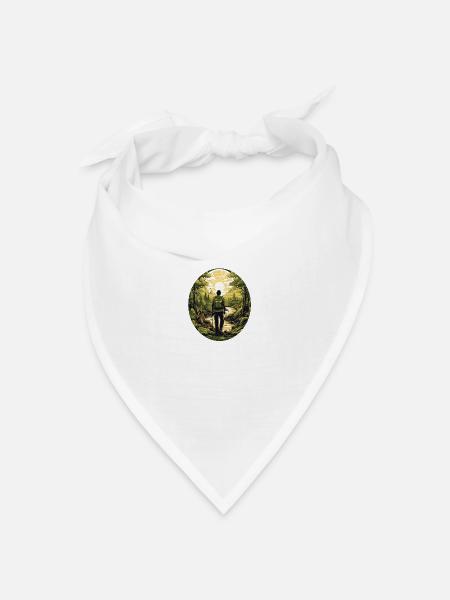 "Verwurzelt in der Natur: Nachhaltiges Abenteuer - Bandana Dreieckstuch - Weiß