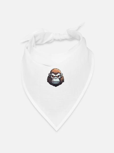 Gorilla Anime - Bandana Dreieckstuch - Weiß