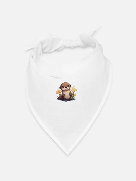 Otter - Bandana Dreieckstuch - Weiß