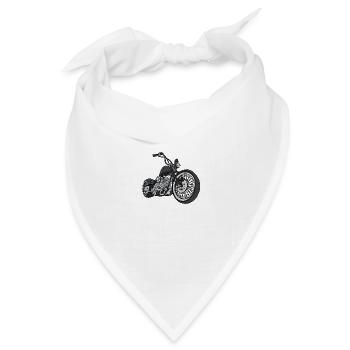 Schwarzer Chopper Grafik - Bandana Dreieckstuch - Weiß - Vorne