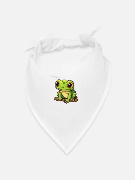 Frosch - Bandana Dreieckstuch - Weiß