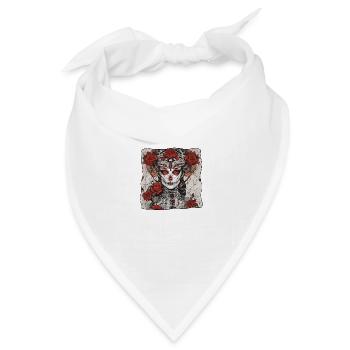 La Catrina - Bandana Dreieckstuch - Weiß - Vorne