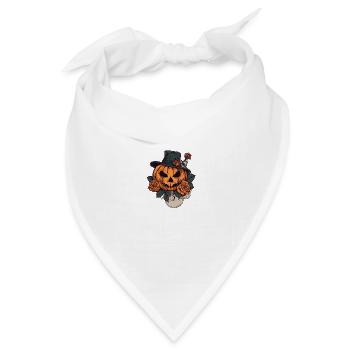 Halloween Kürbis - Bandana Dreieckstuch - Weiß - Vorne