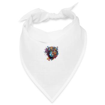 Modische Streetart Kunst Frau - Bandana Dreieckstuch - Weiß - Vorne