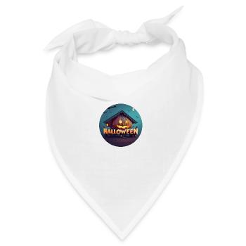 Kürbisse und Zaubersprüche: Halloween mit Stil - Bandana Dreieckstuch - Weiß - Vorne