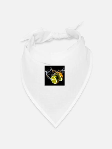 Zitrusfrüchte Splash - Bandana Dreieckstuch - Weiß