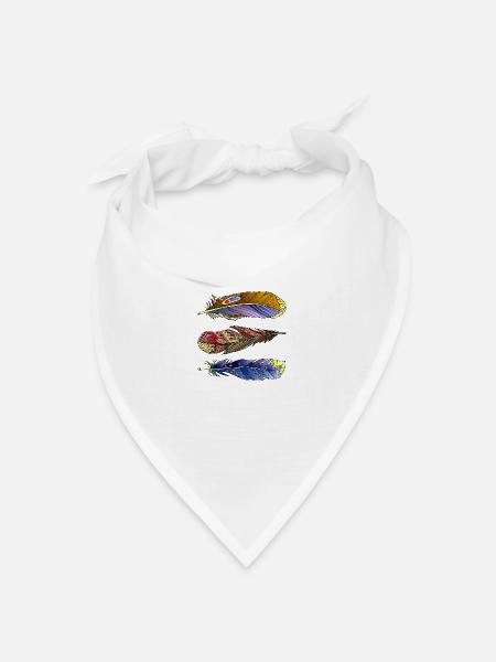 Feder - Bandana Dreieckstuch - Weiß