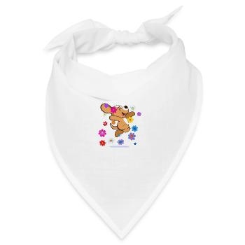 Happy Hippie Beagle - Bandana Dreieckstuch - Weiß - Vorne