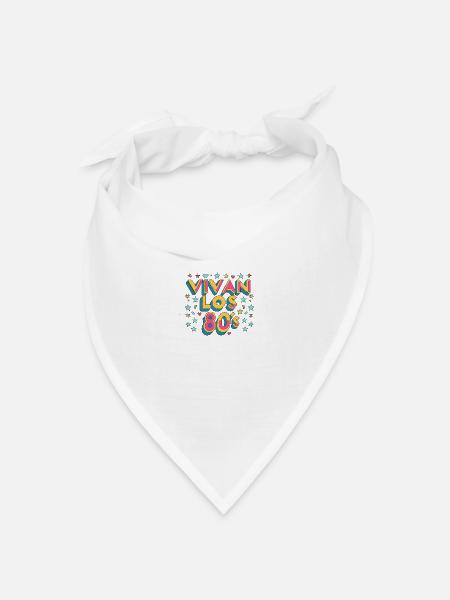 Lebe den Retro der 80er Jahre - Bandana Dreieckstuch - Weiß