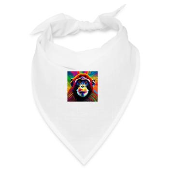 Trippy Affe - Bandana Dreieckstuch - Weiß - Vorne