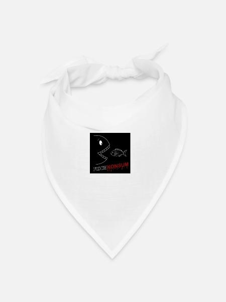 Fischkonsum - Bandana Dreieckstuch - Weiß