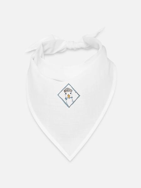 Moin Seemöwe im Diamantrahmen - Bandana Dreieckstuch - Weiß