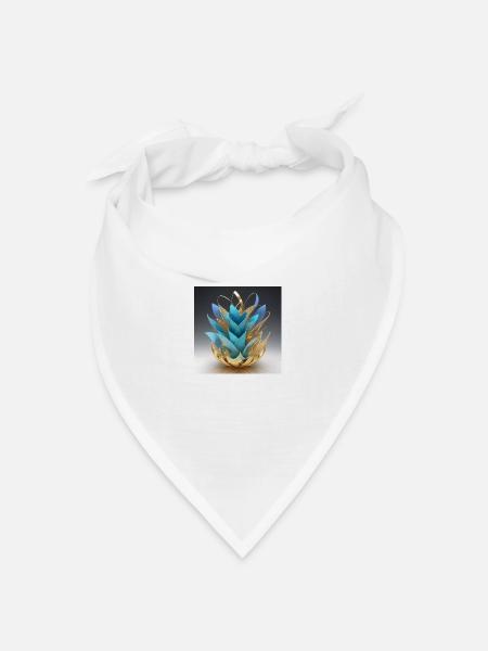 Blumenvase Origami-Stil - Bandana Dreieckstuch - Weiß