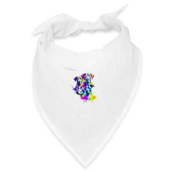 Hunde in den Farben des Regenbogens - Bandana Dreieckstuch - Weiß - Vorne