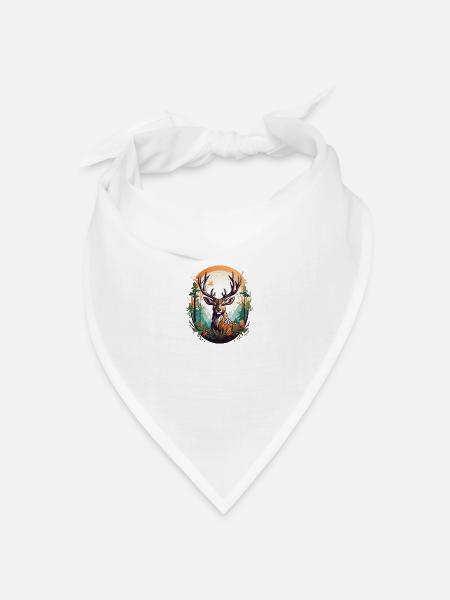 Hirsch - Bandana Dreieckstuch - Weiß