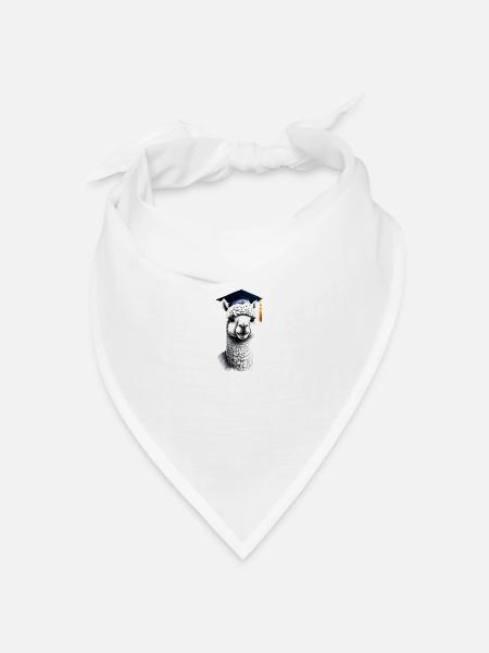 Bachelor Schulabschluss Alpaka Studium Absolvent - Bandana Dreieckstuch - Weiß