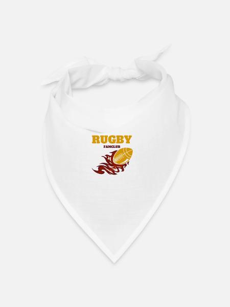 Rugby Fanclub: Leidenschaft in Flammen - Bandana Dreieckstuch - Weiß