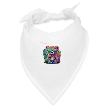 Grafitti teddy bear - Bandana Dreieckstuch - Weiß - Vorne