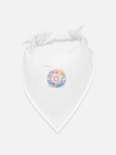 Niedliche Meerestiere - Bandana Dreieckstuch - Weiß