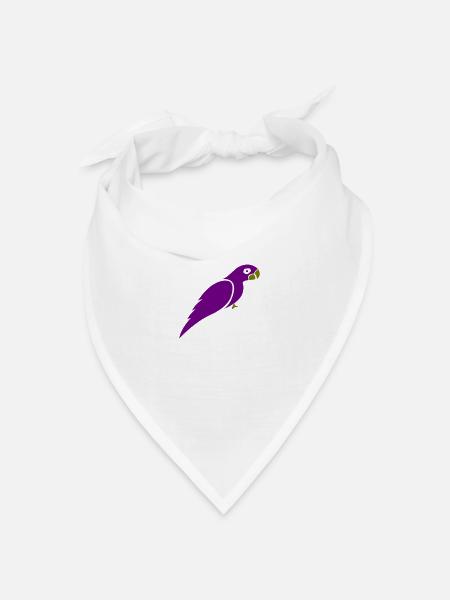 papagei - Bandana Dreieckstuch - Weiß