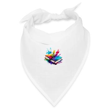 Buch Lesen Geschenk Bücher Leser Buchliebhaber - Bandana Dreieckstuch - Weiß - Vorne