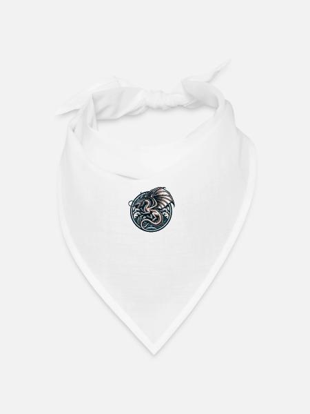 Wunderschönes Drachen-Design - Bandana Dreieckstuch - Weiß