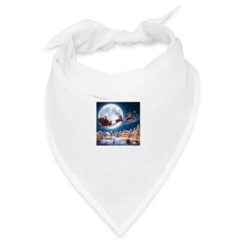 Weihnachtsmann Schlitten Rentier Weihnachtsbaum Weihnachtsgeschenke - Bandana Dreieckstuch - Weiß - Vorne