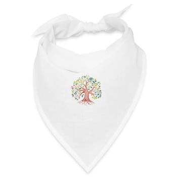 Lebensbaum Yoga Baum des Lebens Meditation - Bandana Dreieckstuch - Weiß - Vorne