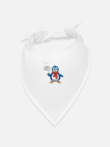 Pinguin - Bandana Dreieckstuch - Weiß