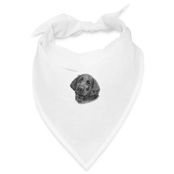 Flatcoated Retriever Welpe - Bandana Dreieckstuch - Weiß - Vorne