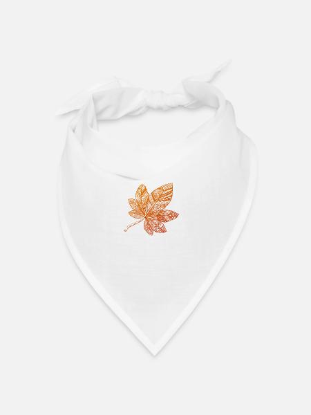 Blatt - Bandana Dreieckstuch - Weiß