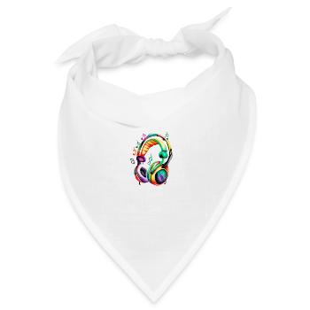 Kopfhörer Sänger Gesang Musiker Gamer Musik hören - Bandana Dreieckstuch - Weiß - Vorne