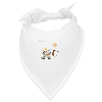 Buchstabe U Safari - Bandana Dreieckstuch - Weiß - Vorne