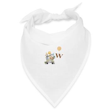 Buchstabe W Safari - Bandana Dreieckstuch - Weiß - Vorne