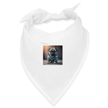 Rock Pug 2 - Bandana Dreieckstuch - Weiß - Vorne