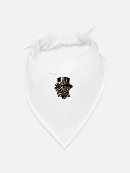 Elegantes Steampunk-Roboterporträt - Bandana Dreieckstuch - Weiß