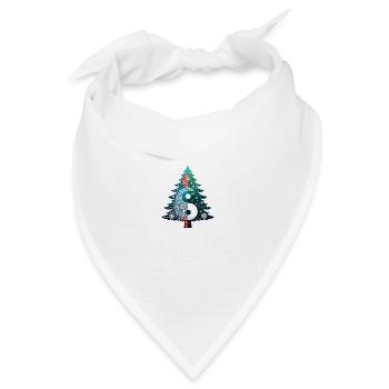 Weihnachtbaum im Yin und Yang - Harmonisch - Bandana Dreieckstuch - Weiß - Vorne