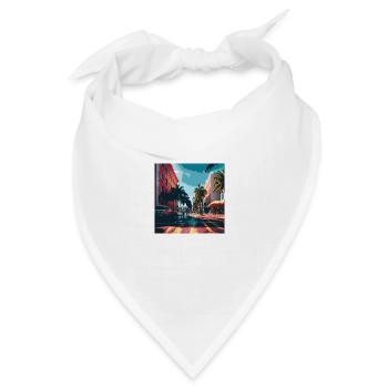 Colorfull Streets in Miami (Miami Collection) - Bandana Dreieckstuch - Weiß - Vorne