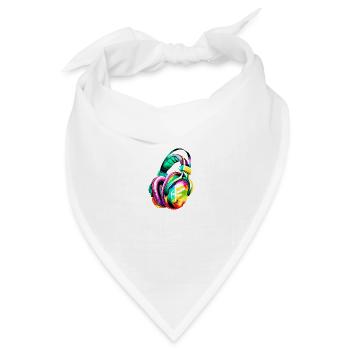 Kopfhörer Gesang Musiker Gamer Sänger Musik hören - Bandana Dreieckstuch - Weiß - Vorne