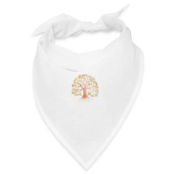 Lebensbaum Yoga Baum des Lebens Meditation - Bandana Dreieckstuch - Weiß - Vorne