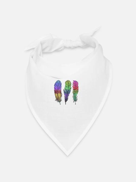 Feder - Bandana Dreieckstuch - Weiß