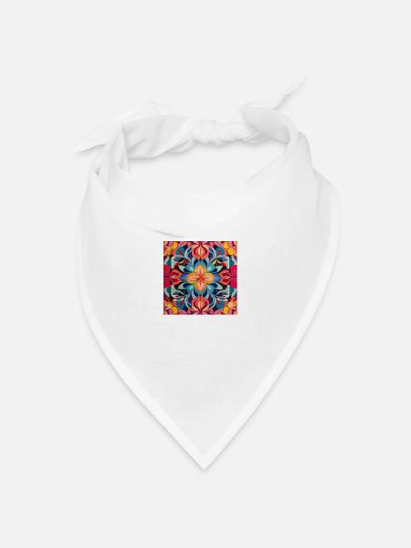 Florales Muster - Bandana Dreieckstuch - Weiß