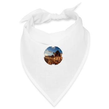 Reise mit einer Kamelkarawane - Bandana Dreieckstuch - Weiß - Vorne