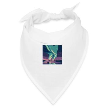 Polarlichter am Sternenhimmel - Bandana Dreieckstuch - Weiß - Vorne