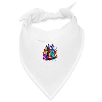 Schach / Figuren / Strategie / Denksport / Nerd - Bandana Dreieckstuch - Weiß - Vorne