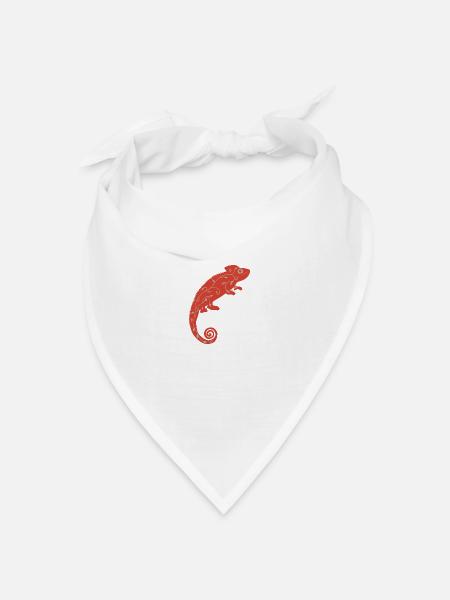 Rotes Chamäleon - Bandana Dreieckstuch - Weiß